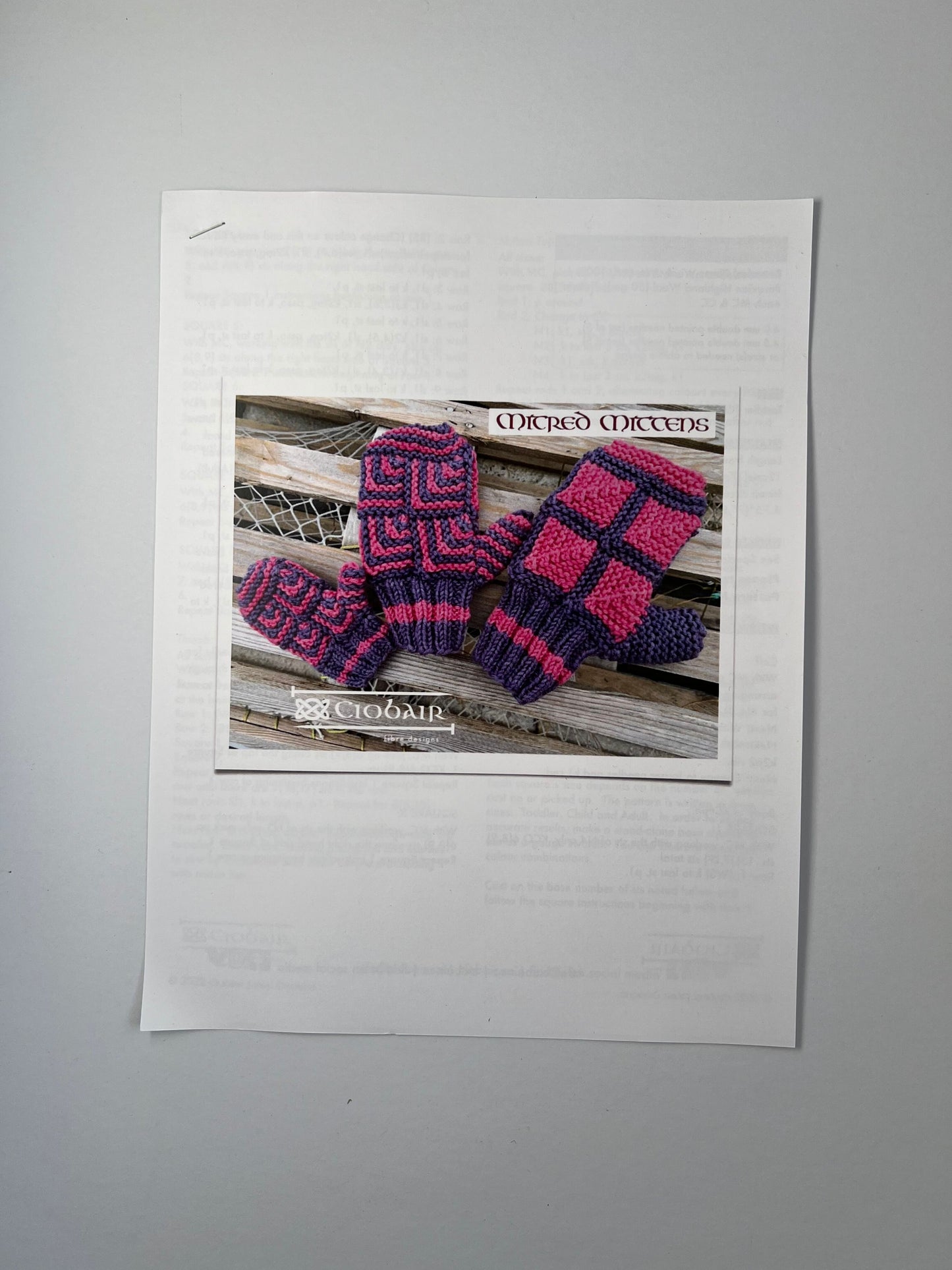 Mitred Mittens Kit - Pale Amethyst on Grey + Natural Grey