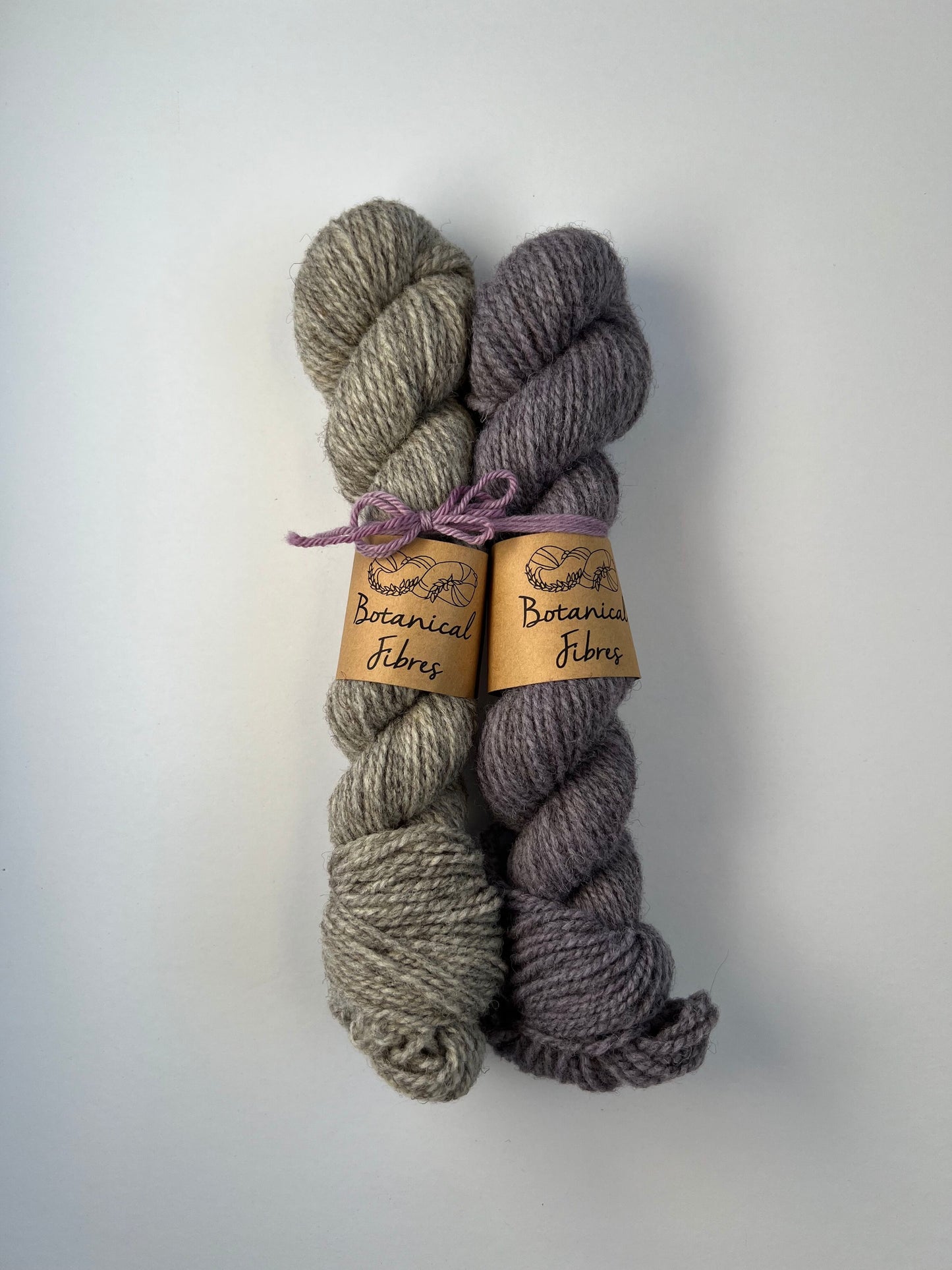 Mitred Mittens Kit - Pale Amethyst on Grey + Natural Grey