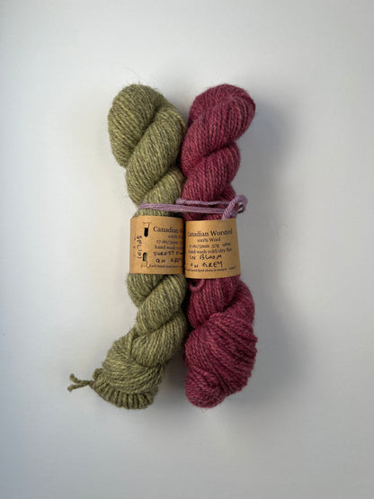 Mitred Mittens Kit - Forest Floor on Grey + In Bloom on Grey