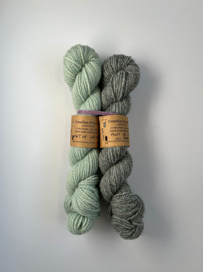 Mitred Mittens Kit - Hint of Indigo + Hint of Indigo on Grey