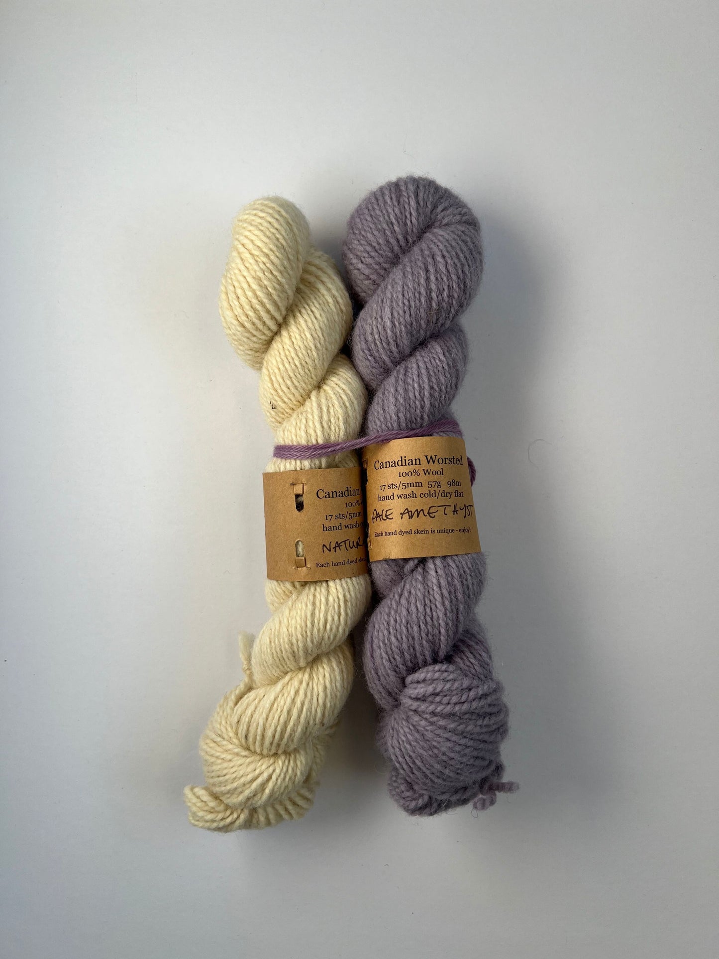 Mitred Mittens Kit - Natural White + Pale Amethyst