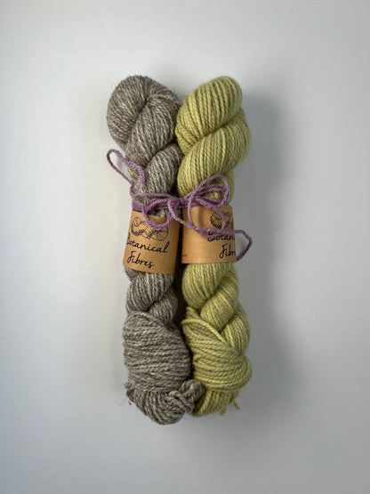 Mitred Mittens Kit - Forest Floor + Natural Grey