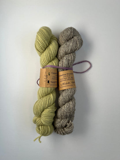 Mitred Mittens Kit - Forest Floor + Natural Grey