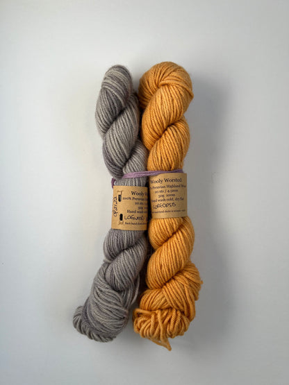 Mitred Mittens Kit - Logwood/Iron + Coreopsis