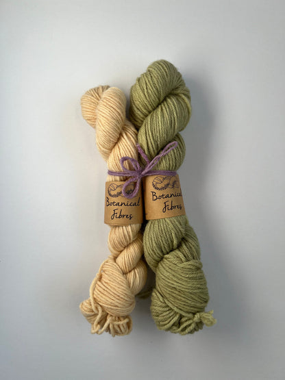 Mitred Mittens Kit - Forest Floor + Happy Yellow