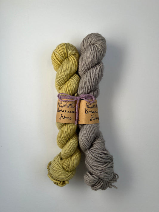 Mitred Mittens Kit - Logwood/Iron + Marigold/Iron