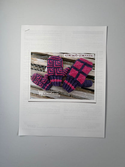 Mitred Mittens Kit - Pale Amethyst on Grey + Natural Grey
